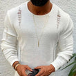 Modis Men Ripped Sweater Cotton Soft Male Winter Warm