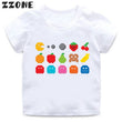 Boys and Girls Game Pac-Man Eat Ghost Print T shirt Kids Pacman